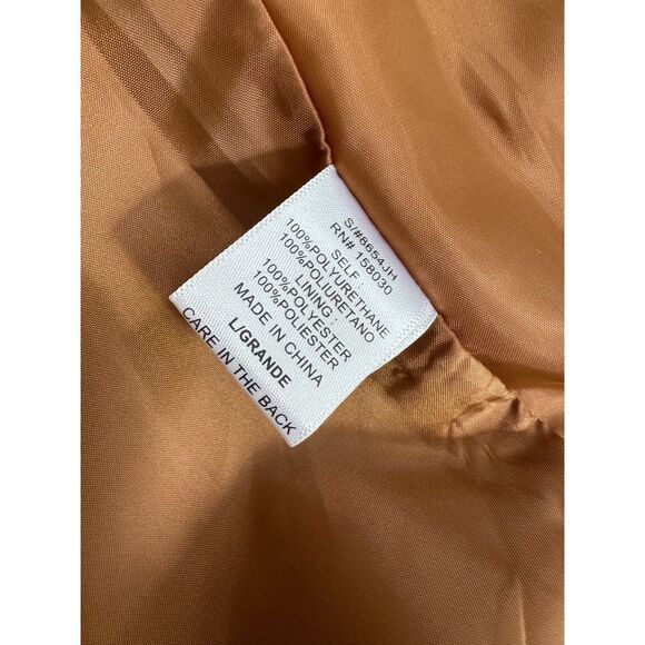 Love Tree Caramel Brown Vegan Leather Moto Biker Jacket size Large - Picture 9 of 9